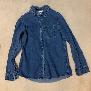 Denim Long Sleeve Peau de Loup Button Up
